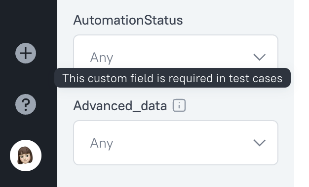 Required custom fields in filters