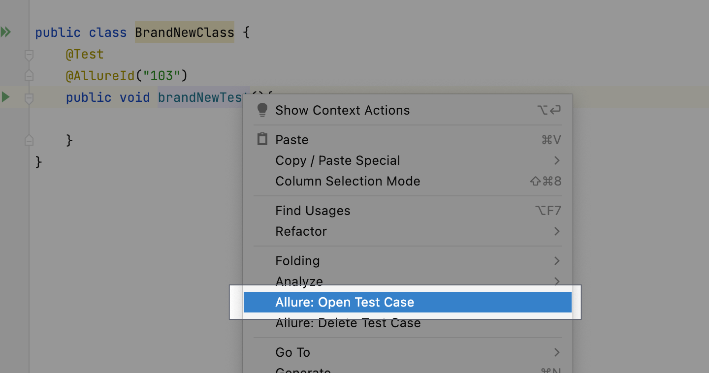 Open created test case in Allure TestOps