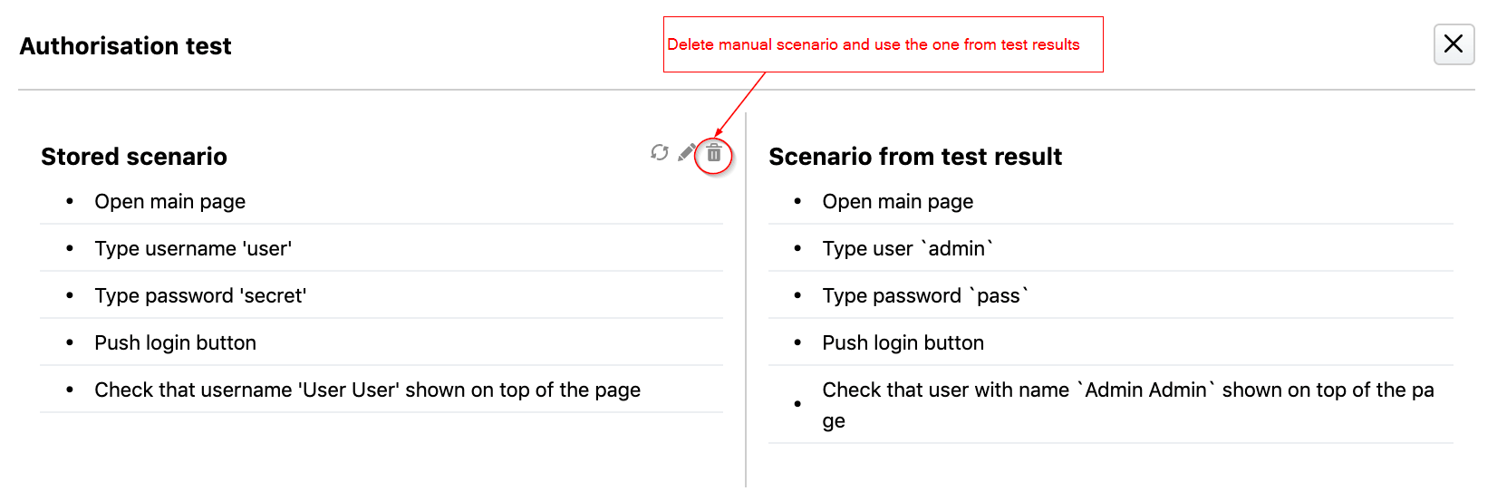 IDEA compare scenarios