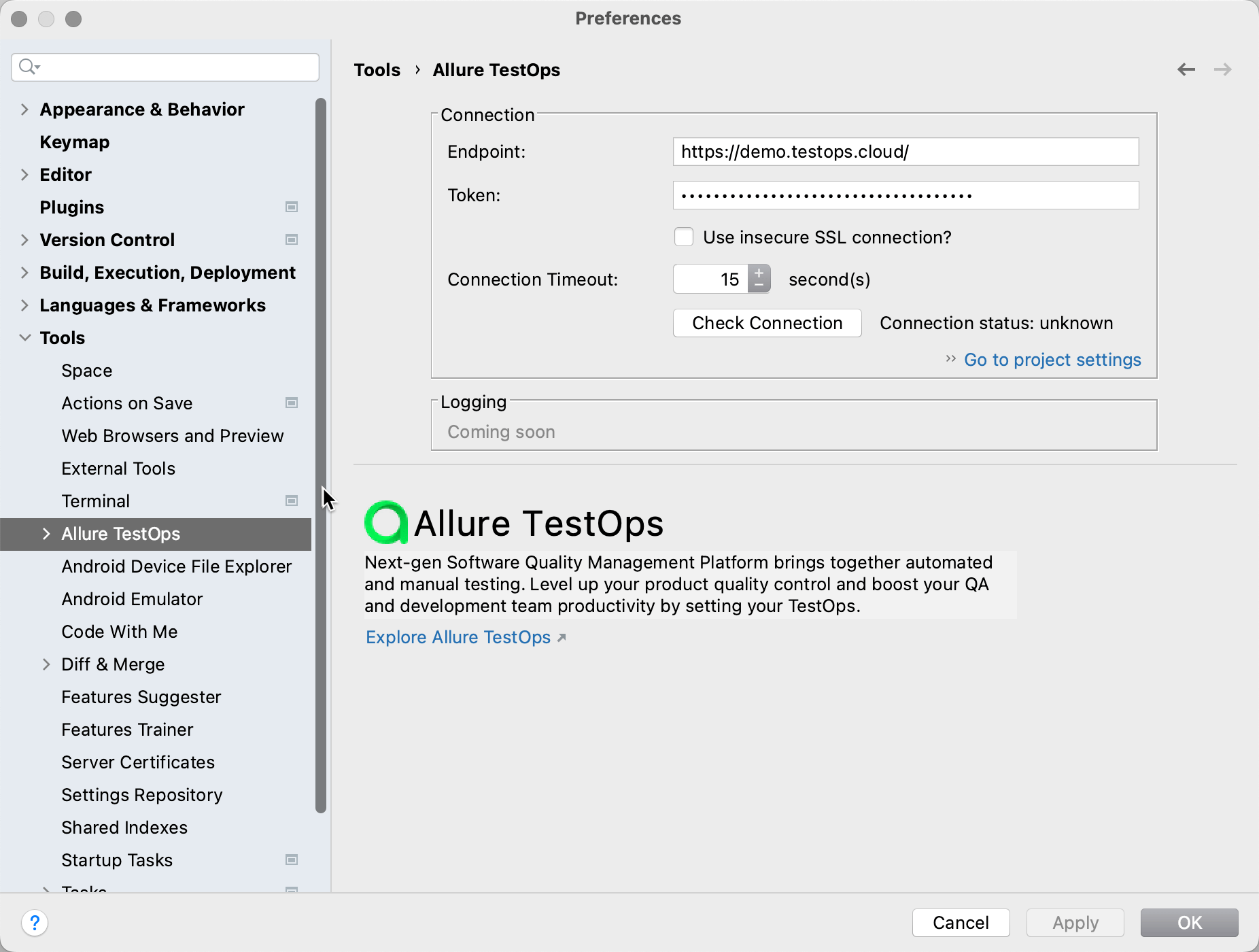 Install Allure TestOps plug-in