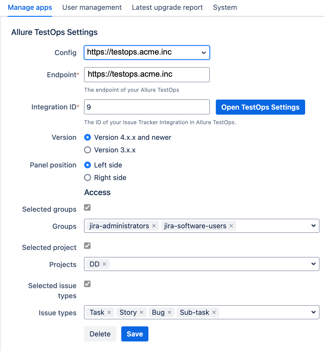Jira DC plugin UI