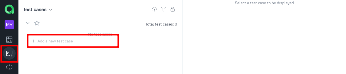 Test cases button