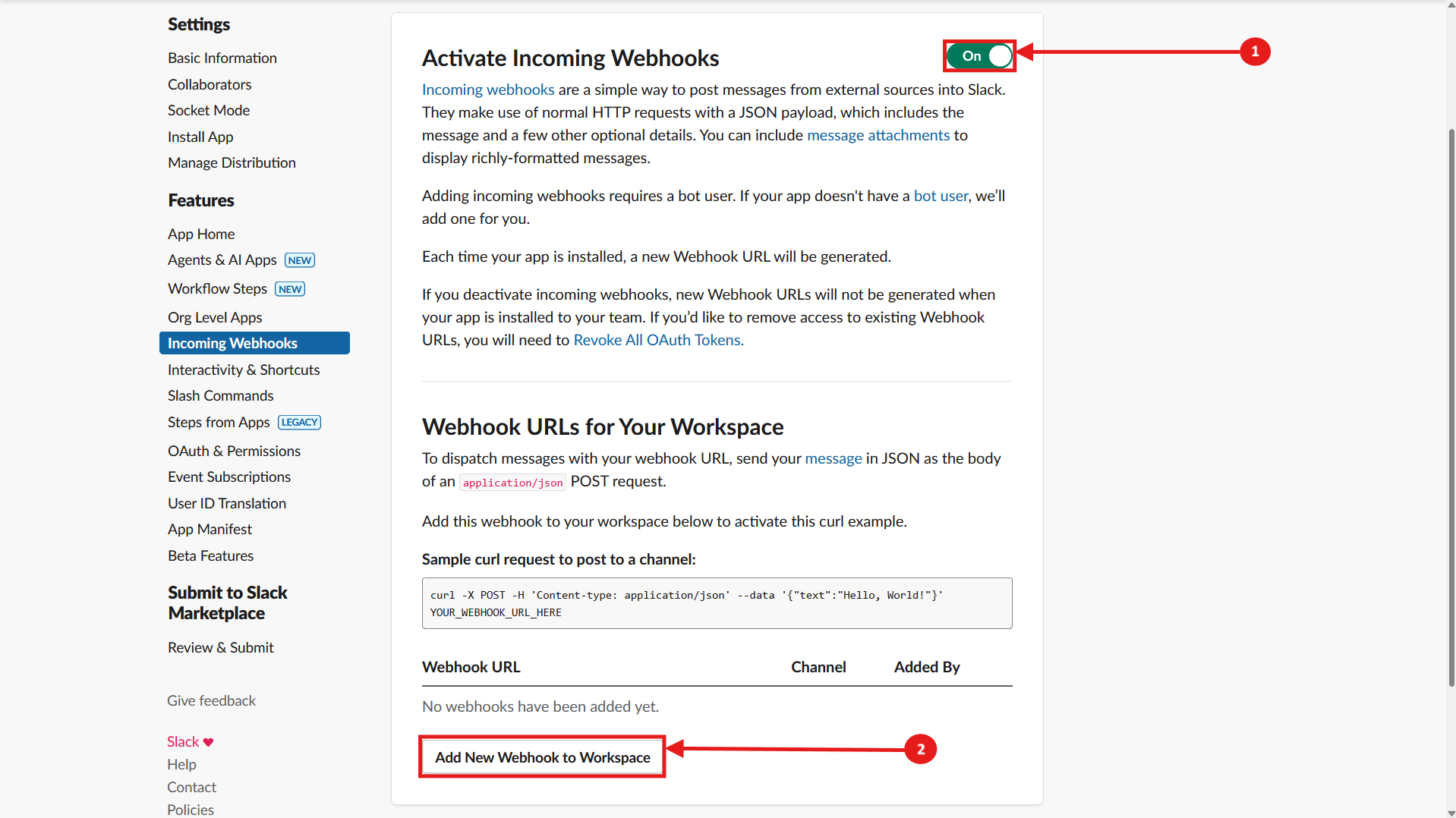 Incoming webhooks