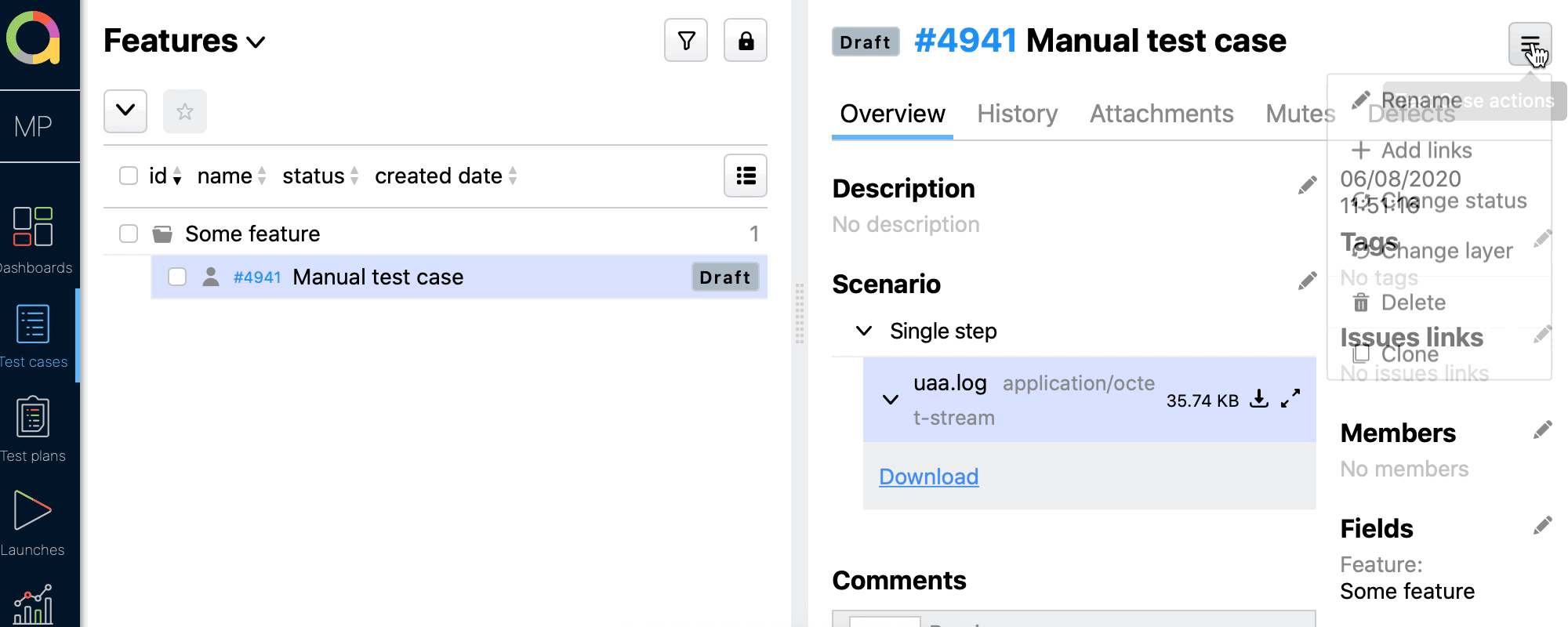 Fix Test Case scenario attachments on clone