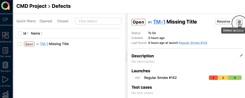 Add possibility to link defect with Issue